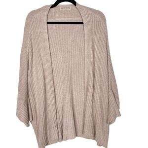 Barefoot Dreams S/M Heathered Faded Rose Pearl Pink CozyChic Lite Cable Shrug